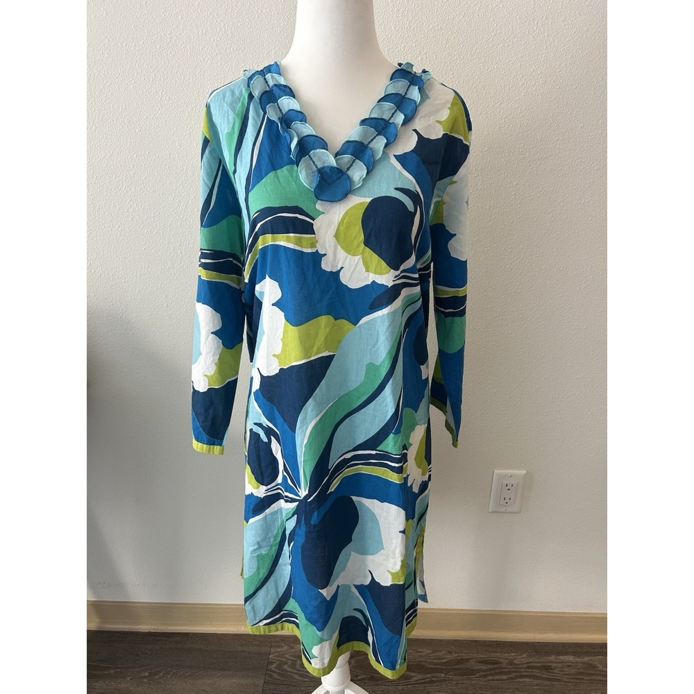 Boden Floral Cotton Tunic Shift Cotton Resort Beach Coastal Luxury